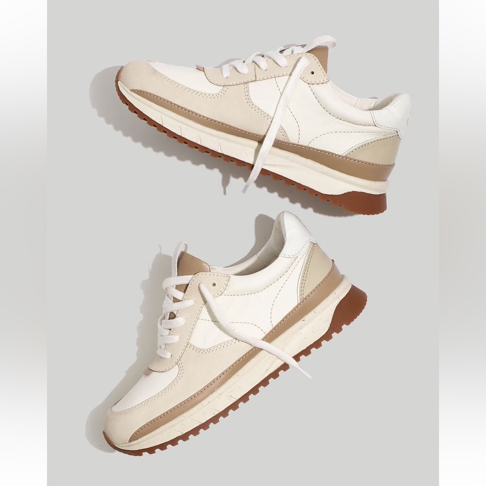 Kickoff Trainer Sneakers in Neutral Colorblock Leather